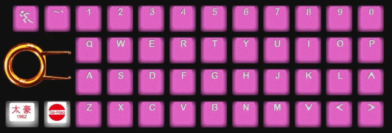 neon pink backlit 42 key abs keycap set tpr rubber oem profile