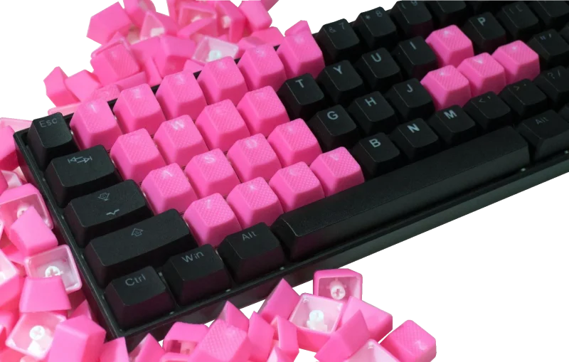 neon pink backlit keycap set 22 keys oem profile double shot abs tpr