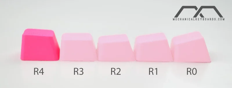 neon pink tpr 4 key blank oem keycap set tai hao