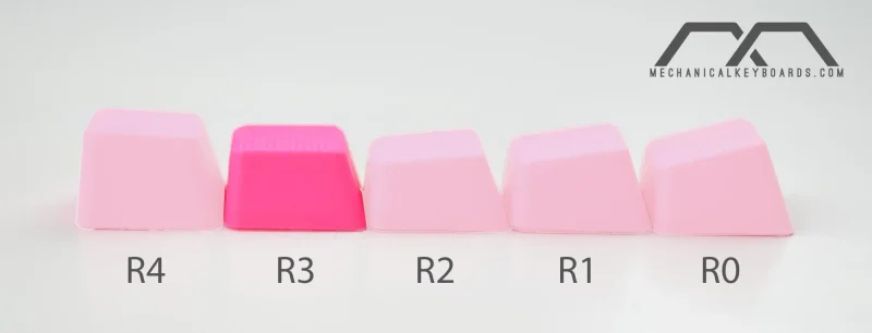 neon pink tpr rubber keycap set 4 key oem profile