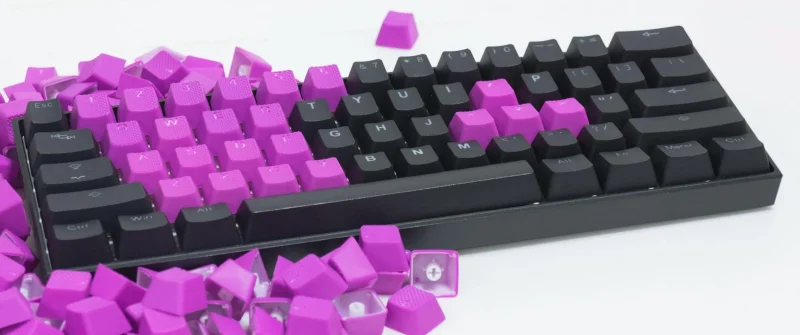 neon purple backlit 22 key oem abs keycap set double shot tpr