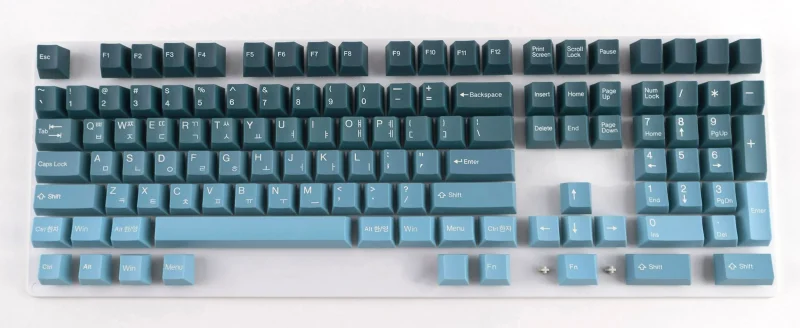 pine green gradient hangul english keycap set 117 keys