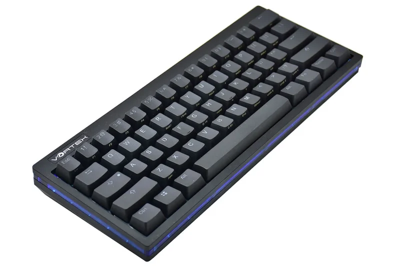 pok3r black le blue border rgb 60 pbt mechanical keyboard