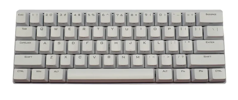 pok3r white 60 pbt mechanical keyboard w blue led