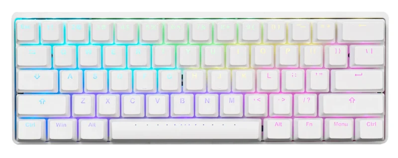 pok3r white 60 rgb mechanical keyboard pbt double shot