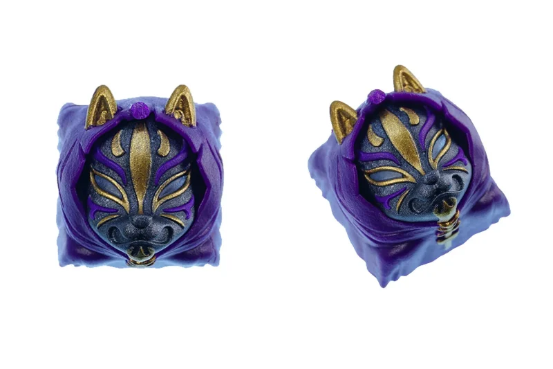 purple gold kitsune artisan keycap set limited edition