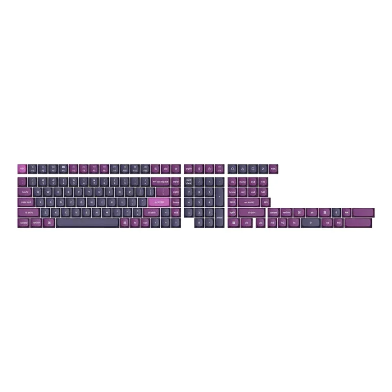 purple keychron 141 key pbt keycap set double shot osa profile