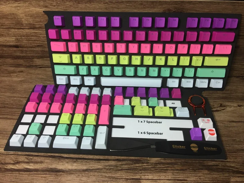 rainbow sherbet backlit pbt double shot keycap set 121 keys