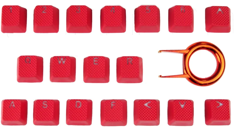 red backlit 18 key tpr rubber keycap set tai hao oem