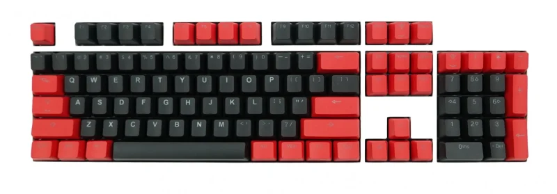 red black pbt backlit keycap set for 104 keyboards tai hao