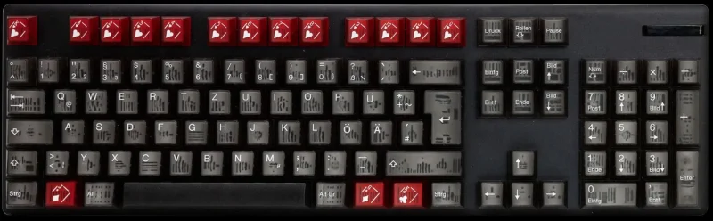 red translucent 16 key abs keycap set tai hao cubic profile