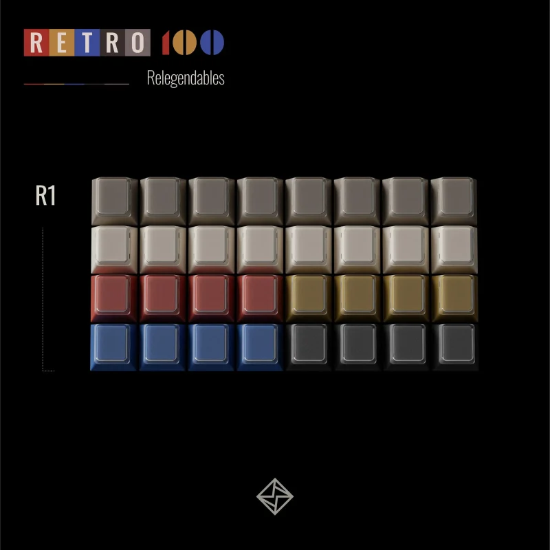 retro 32 key relegendable add on set for mechanical keyboards