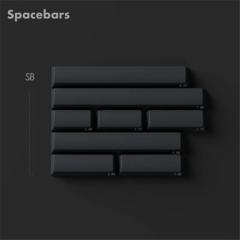 retro dark spacebar kit 8 cherry pbt double shot keycaps