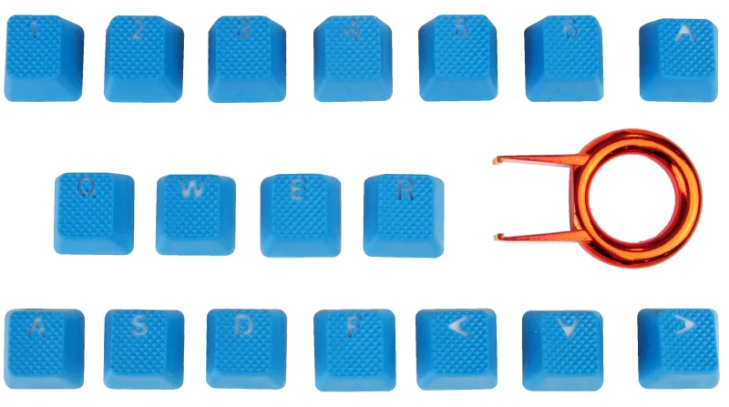 sky blue backlit 18 key rubber keycap set tai hao oem profile