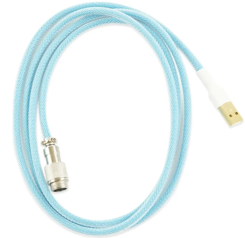 sky blue sleeved usb keyboard cable for aviators universal fit