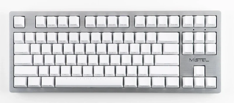 sleek silver led mechanical keyboard tkl dye sub pbt aluminum