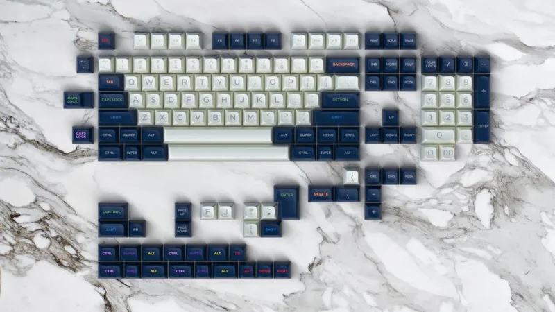 solarized 152 key sa profile double shot abs keycap set