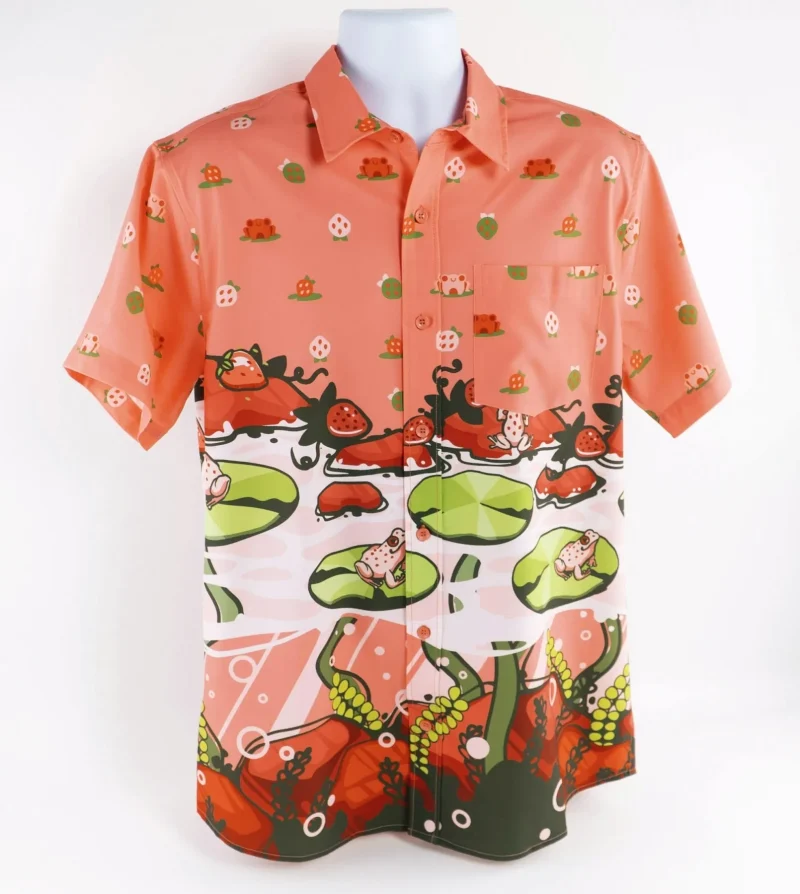 strawberry frog hawaiian shirt