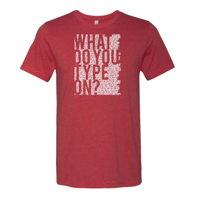 stylish red typing t shirt mk logo premium quality