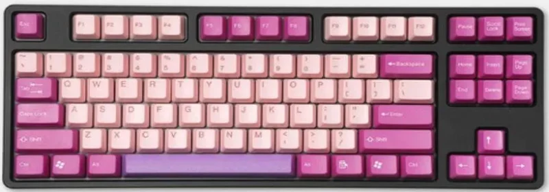 tai hao 115 key oem pink raspberry keycap set double shot abs