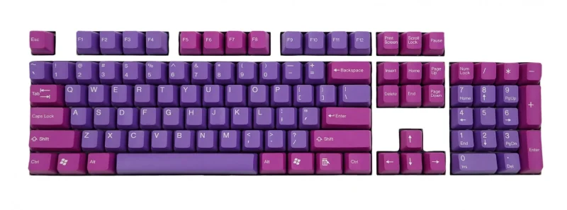 tai hao 115 key purple pink double shot abs keycap set