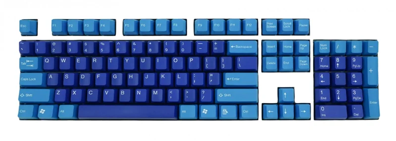 tai hao blue light blue 104 key keycap set oem profile double shot abs