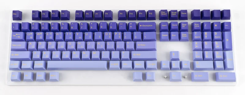 tai hao indigo purple gradient 117 key double shot abs keycap set