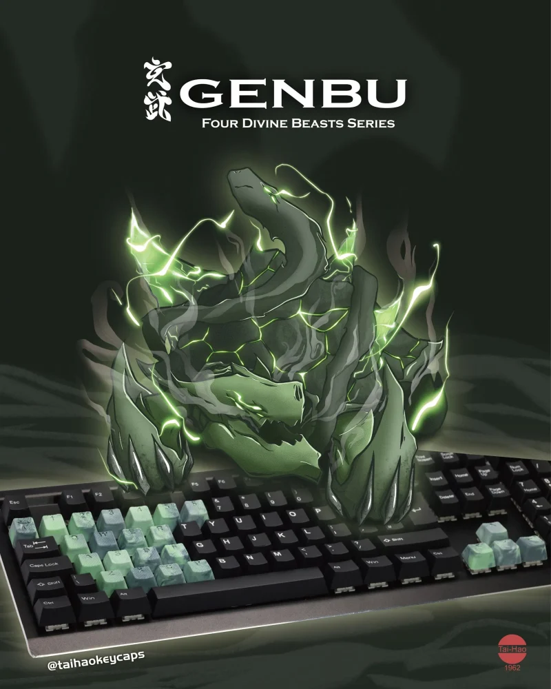 tai hao malachite backlit 23 key tpr rubber keycap set