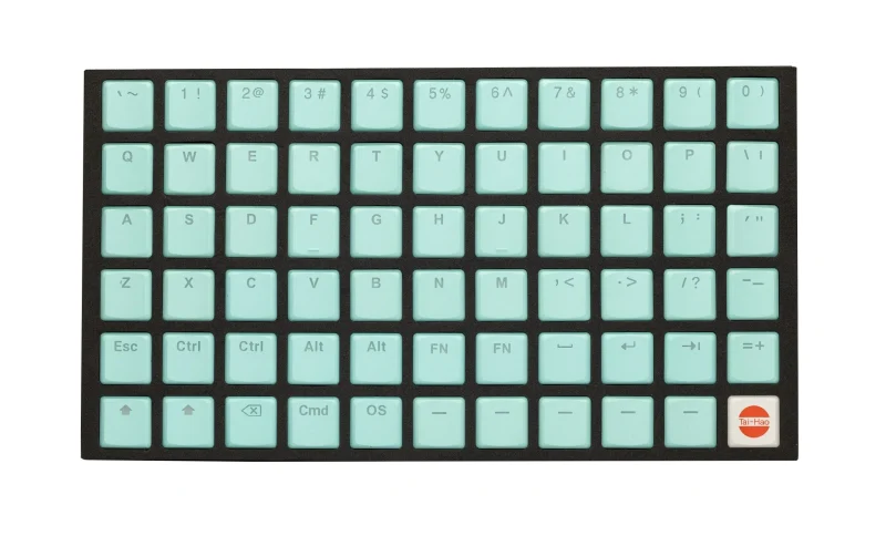 tai hao mint blue 65 key pbt backlit keycap set