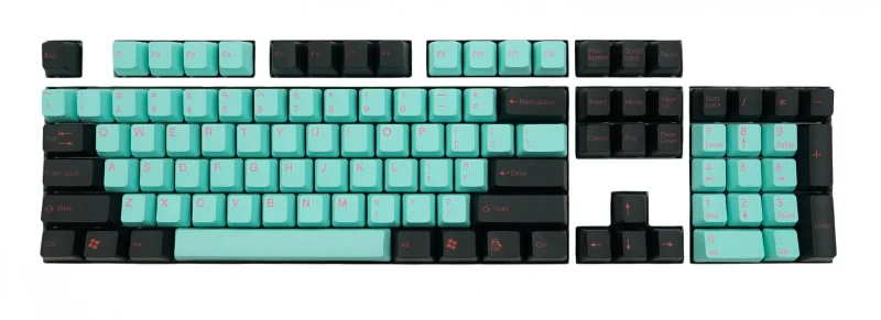 teal black 116 key pbt double shot keycap set tai hao oem profile