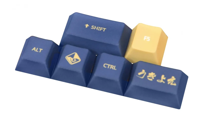 ukiyo e 6 key cherry dye sub pbt add on keycap set