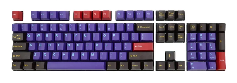 ultraviolet 113 key cubic double shot abs keycap set