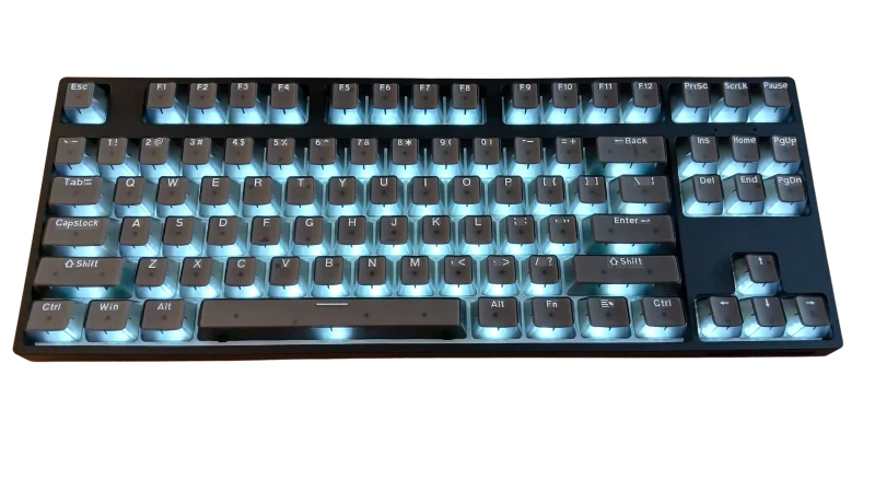 v80 v2 black crystal tkl mechanical keyboard white led hotswap