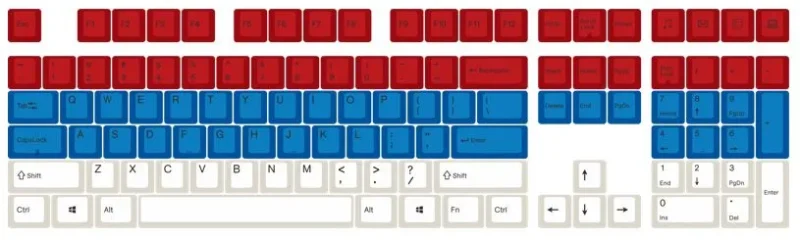 varmilo 108 key mr football keycap set red blue white