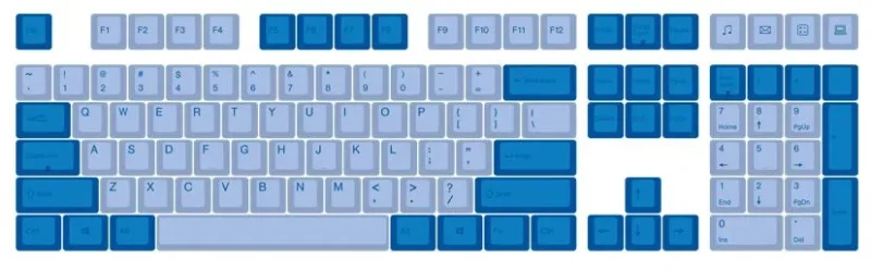 varmilo 108 key pbt keycap set blue light blue