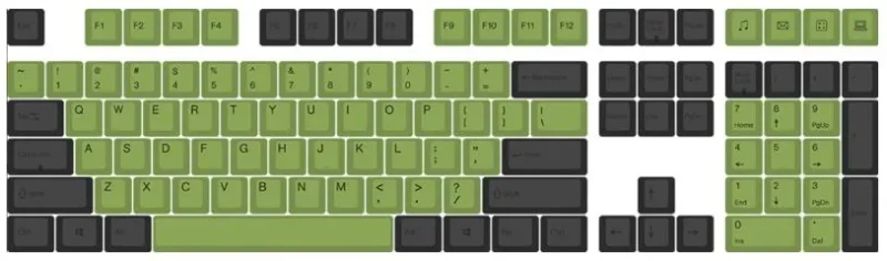 varmilo 108 key pbt keycap set green black