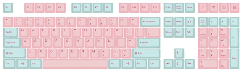 varmilo 108 key pink blue dye sub pbt keycap set