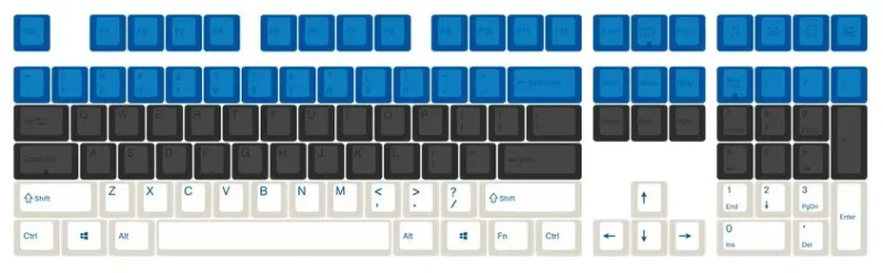 varmilo lake blue black white pbt keycap set 108 keys