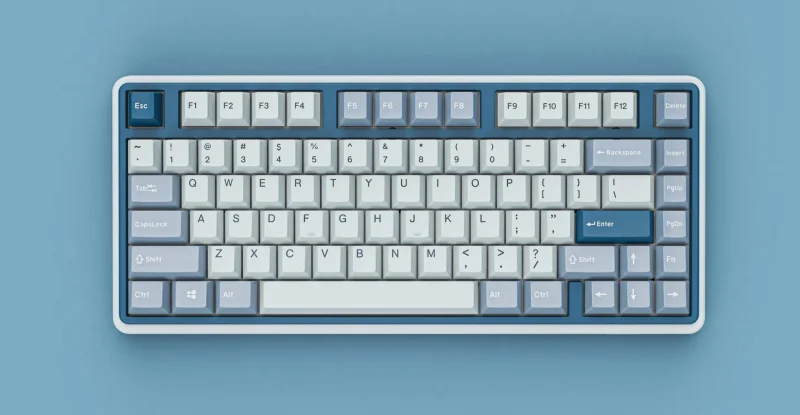 varmilo minilo vxb81 bluebell 75 bluetooth mechanical keyboard with white led