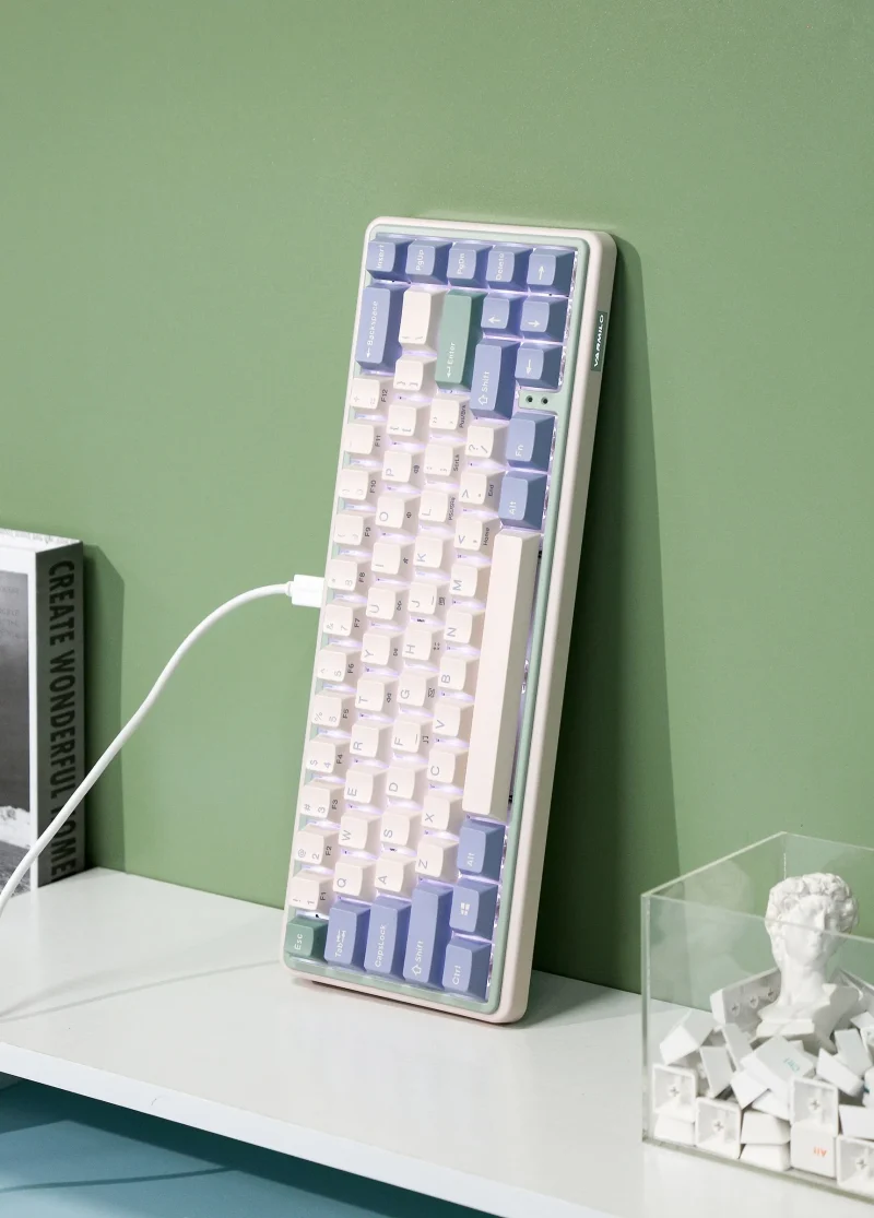 varmilo minilo vxh67 eucalyptus 65 wired hotswap white led mechanical keyboard