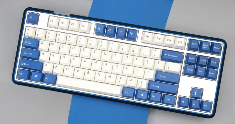 varmilo sword 2 87 tkl mechanical keyboard pacific blue white led dye sub pbt aluminum plate