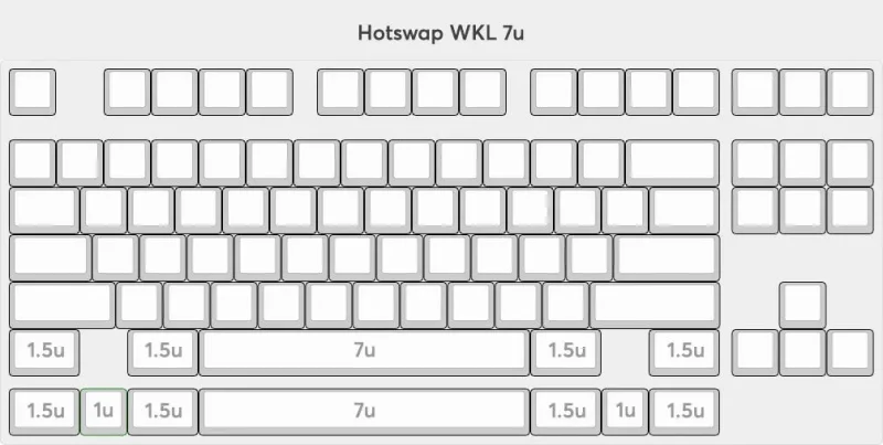 vortex 7u spacebar hotswap pcb for m ssk wk wkl