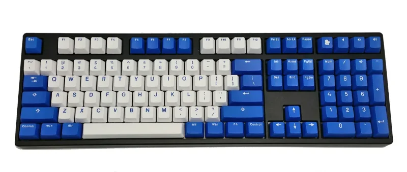 vortex bi color 108 key oem pbt double shot keycap set blue