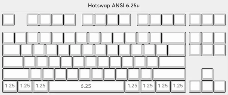 vortex m ssk 6 25u spacebar hotswap pcb ansi wk