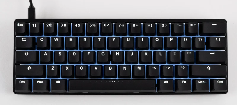 vortex pok3r black 60 mechanical keyboard with led pbt keys