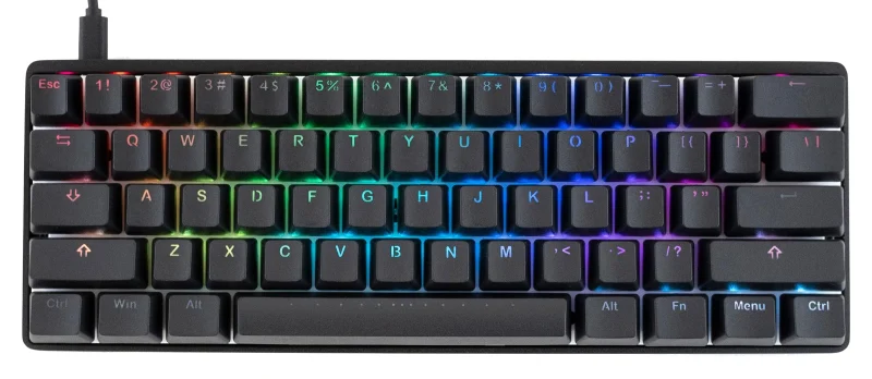 vortex pok3r rgb 60 pbt mechanical keyboard black