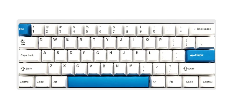 vortex pok3r white aluminum 60 pbt mechanical keyboard