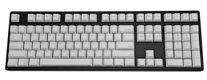 vortex white 108 key pbt keycap set with cherry profile