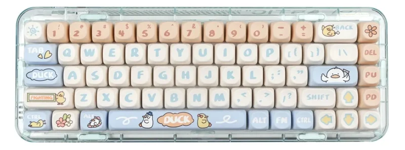 yunzii 138 key holiday duck pbt keycap set moa profile