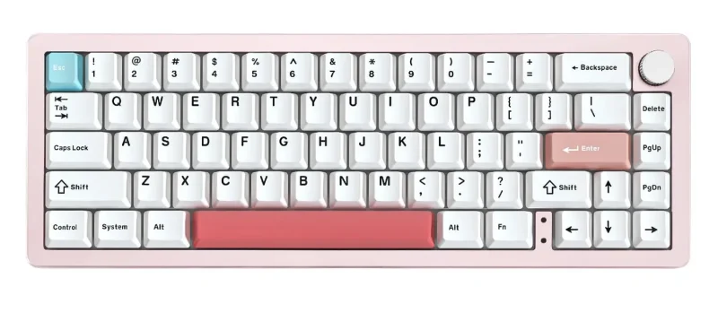 yunzii al66 pink rgb mechanical keyboard 65 hotswap bluetooth 2 4 ghz